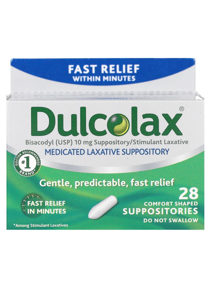 Medicated Laxative Suppository, 28 Comfort Shaped Suppositories